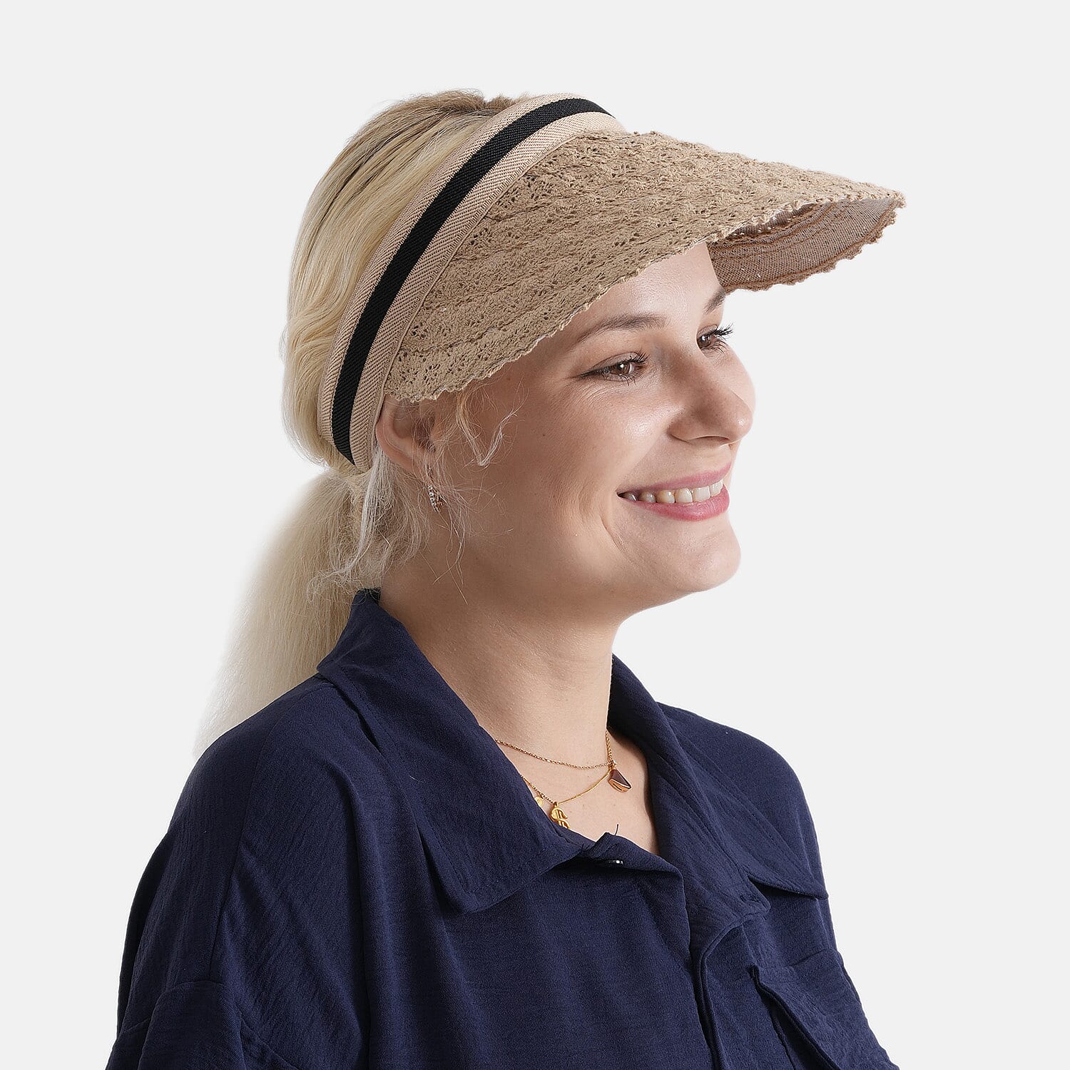 Lifestyle 100% Paper Floral Texture Straw Hat (57-58cm) - Light Khaki V32514798 2