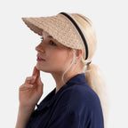 Lifestyle 100% Paper Floral Texture Straw Hat (57-58cm) - Light Khaki