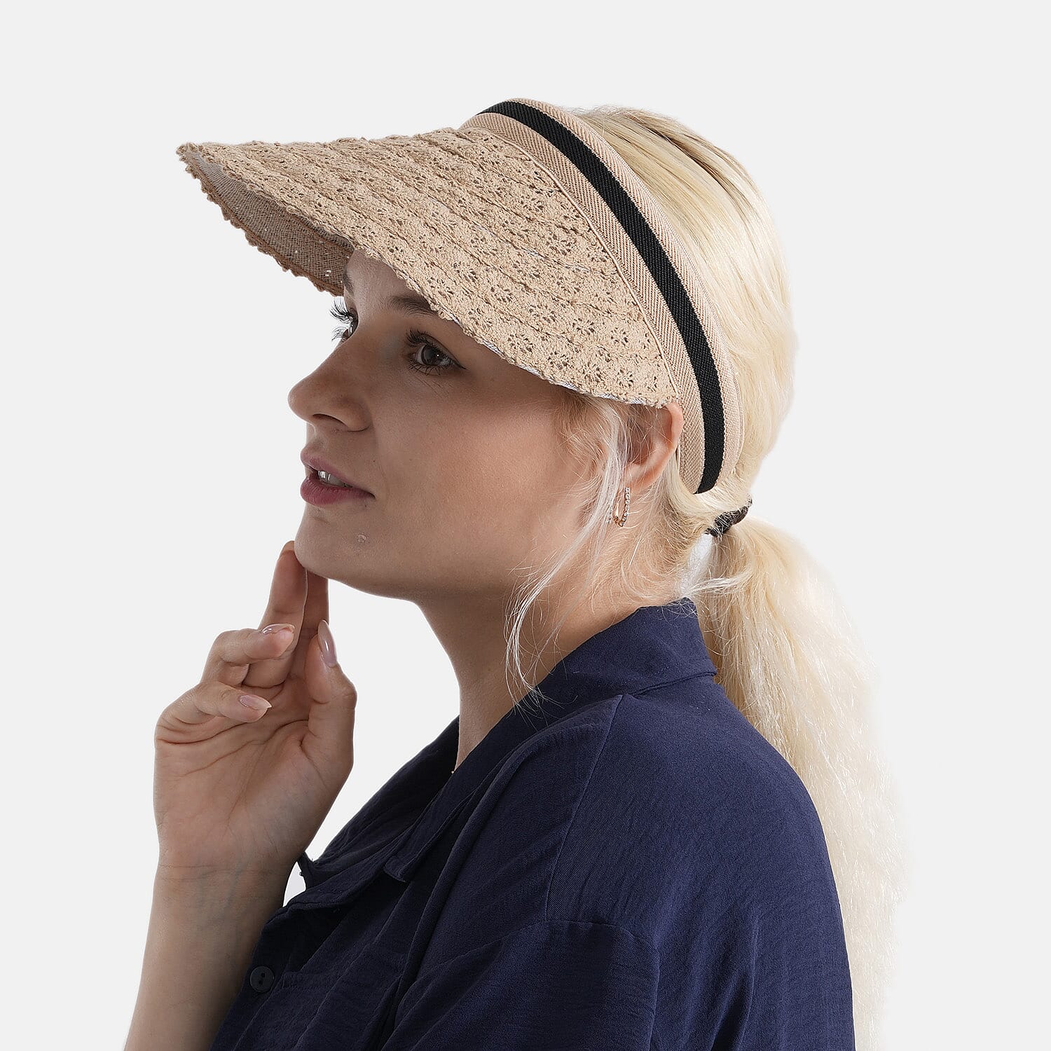 Lifestyle 100% Paper Floral Texture Straw Hat (57-58cm) - Light Khaki V32514798 3