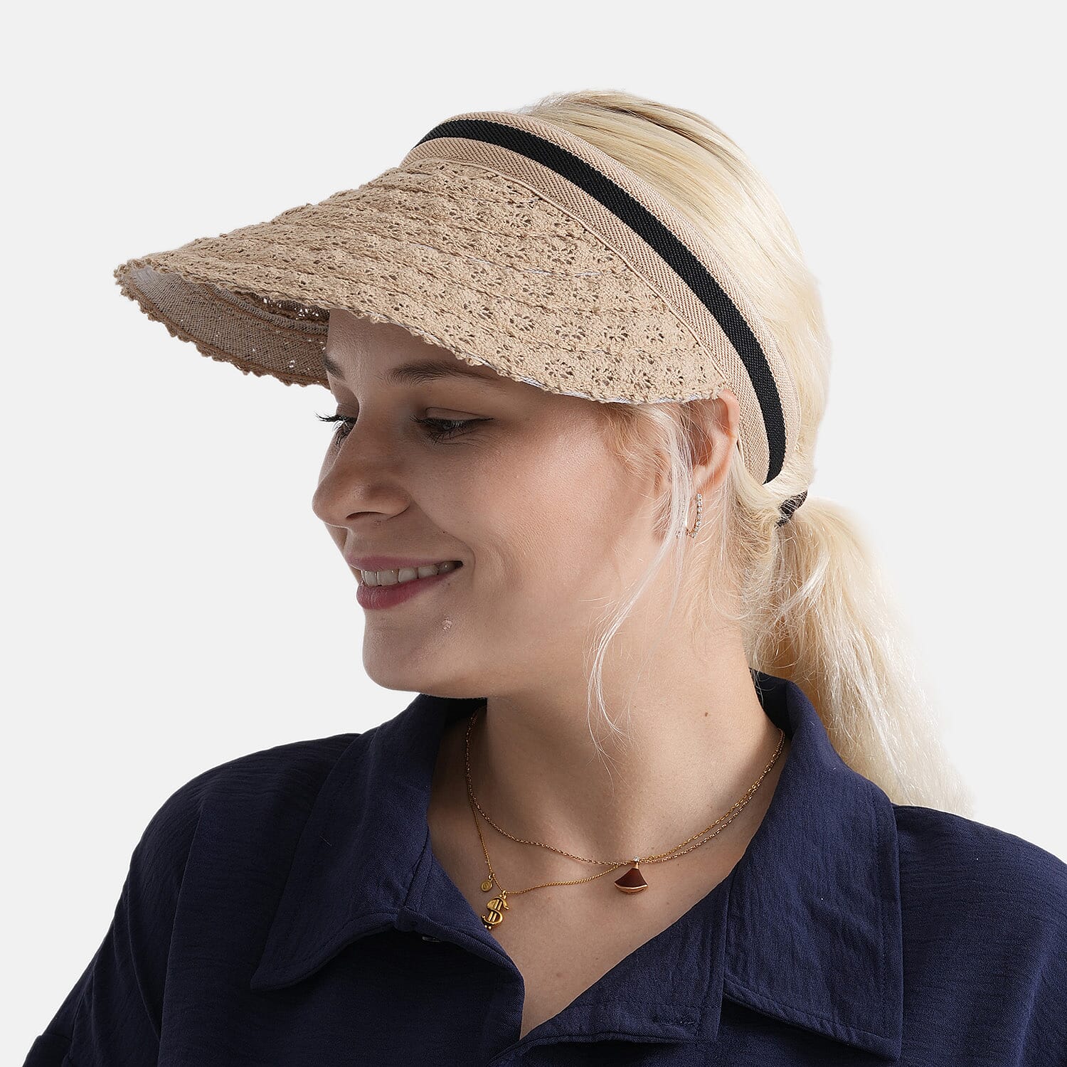 Lifestyle 100% Paper Floral Texture Straw Hat (57-58cm) - Light Khaki V32514798 4