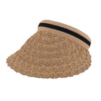 Lifestyle 100% Paper Floral Texture Straw Hat (57-58cm) - Light Khaki