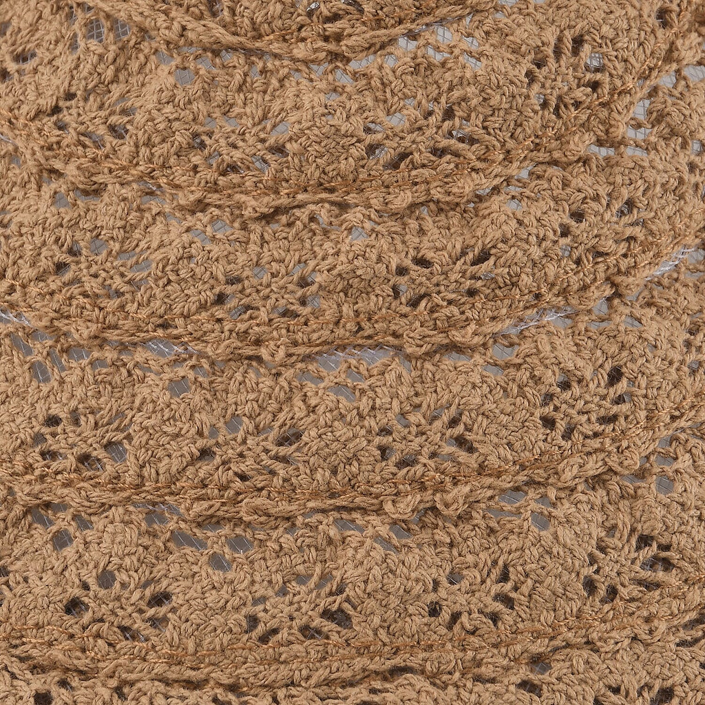Lifestyle 100% Paper Floral Texture Straw Hat (57-58cm) - Light Khaki