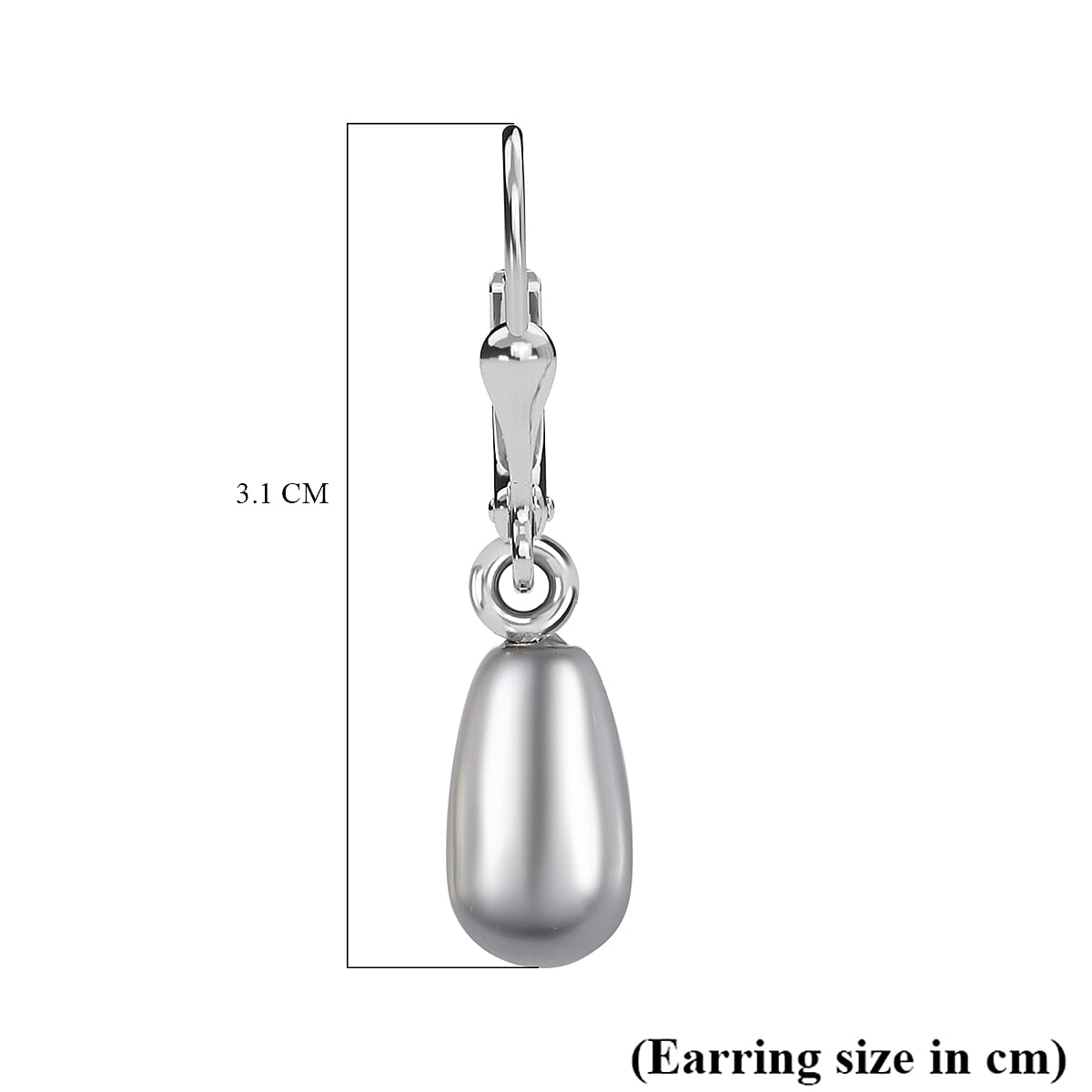 Light Grey Pearl Finest Austrian Crystal Earrings in Platinum Overlay Sterling Silver 7.45 Ct. 7657877 5
