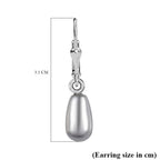 Light Grey Pearl Finest Austrian Crystal Earrings in Platinum Overlay Sterling Silver 7.45 Ct.