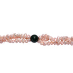 Light Pick Dyed Pearl & Malachite Stone Endless Necklace (Size 34) 280.00 Ct.