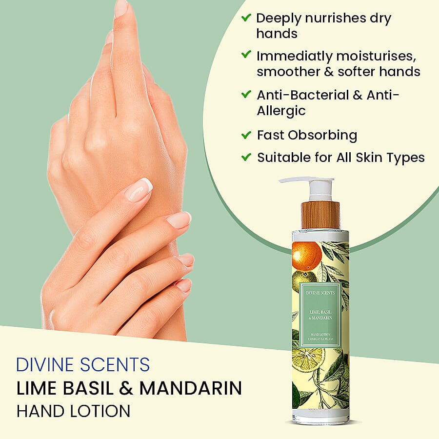 Laurelle Divine Scents - Lime, Basil & Mandarin Hand Lotion 150ml