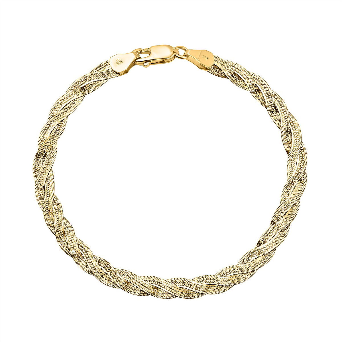 Limited Edition - 9K Yellow Gold Twisted Herringbone Bracelet (Size - 7.5). Gold wt 3.70 Gm 7733846 0