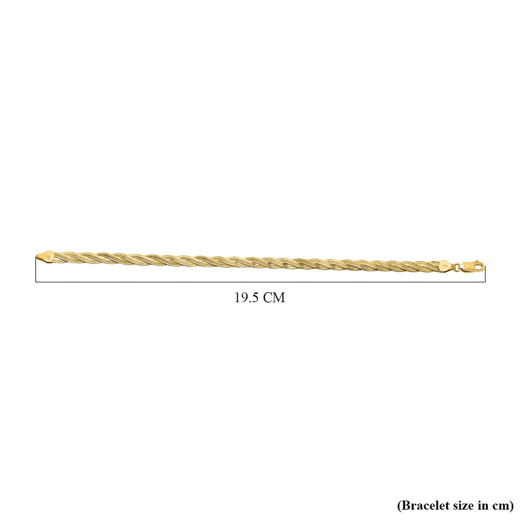 Limited Edition - 9K Yellow Gold Twisted Herringbone Bracelet (Size - 7.5). Gold wt 3.70 Gm