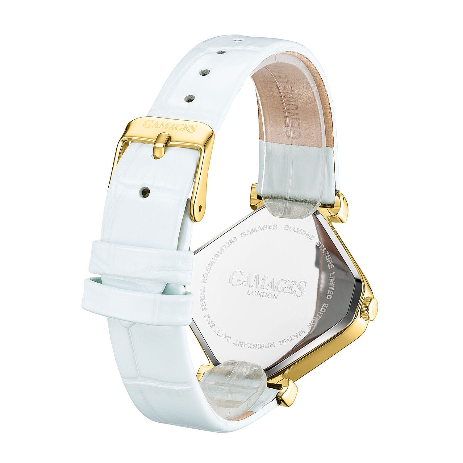 Limited Edition - Gamages Of London Ladies Diamond Stature Ladies Watch with Leather Strap - White 7270460 1