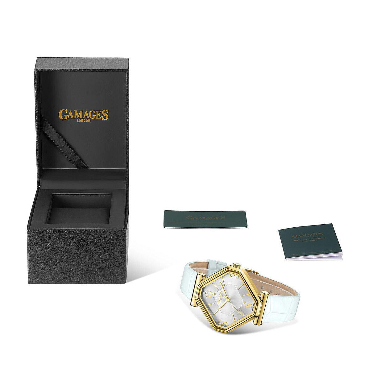 Limited Edition - Gamages Of London Ladies Diamond Stature Ladies Watch with Leather Strap - White 7270460 4