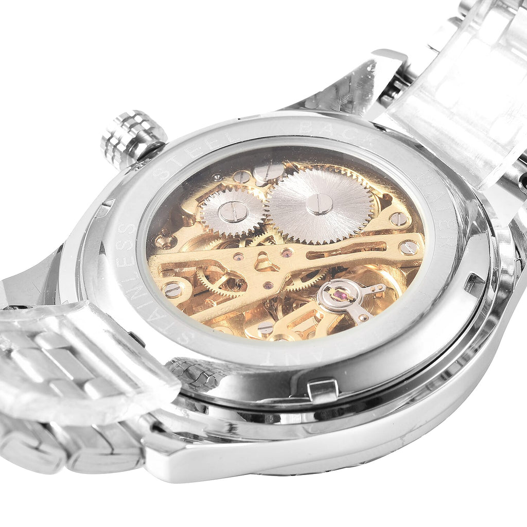 Limited Edition Genoa Automatic Movement Abalone Dial Water Resistant Watch With Exhibition Back
