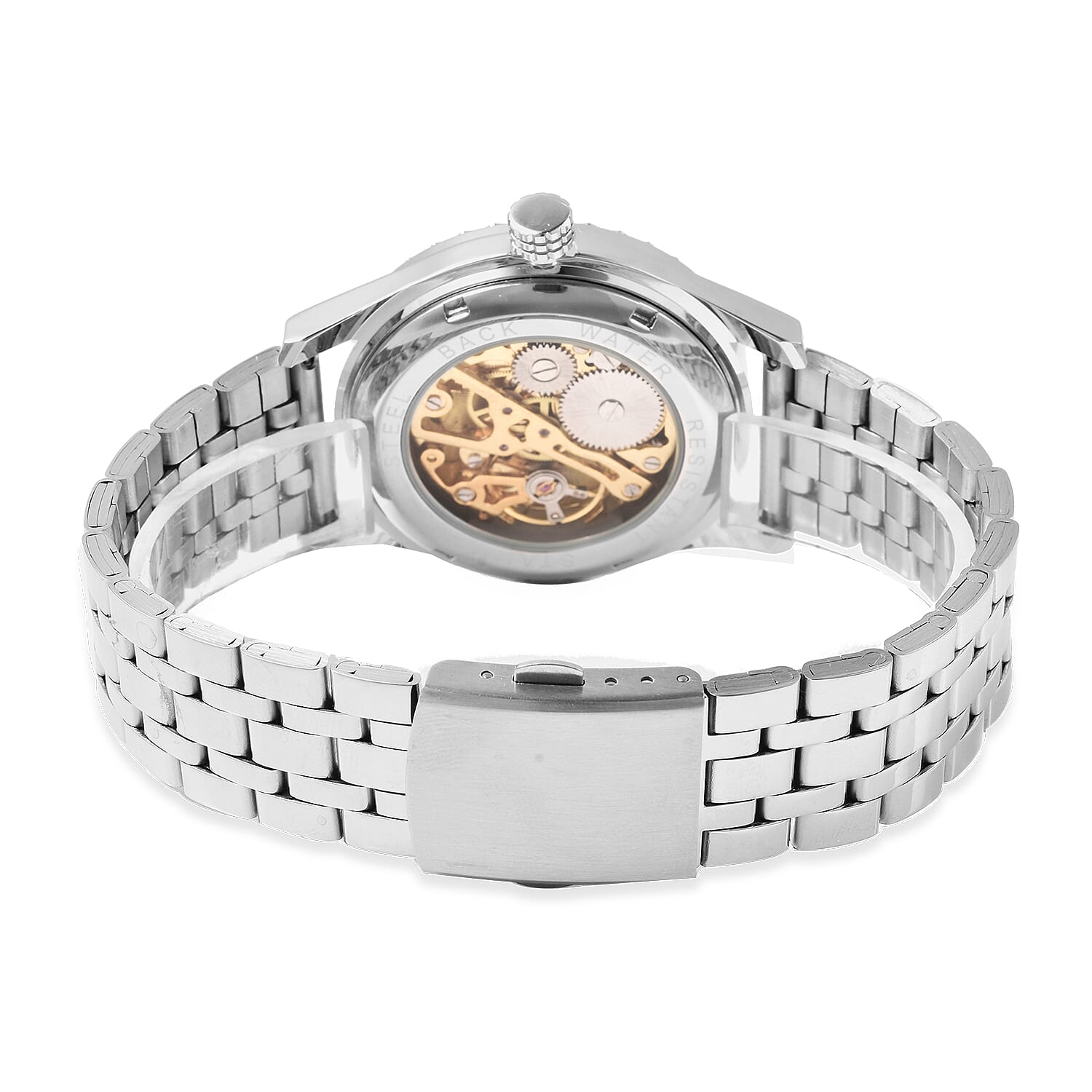 Limited Edition Genoa Automatic Movement Tigers Eye Dial Water Resistant Watch With Exhibition Back 6016816 4