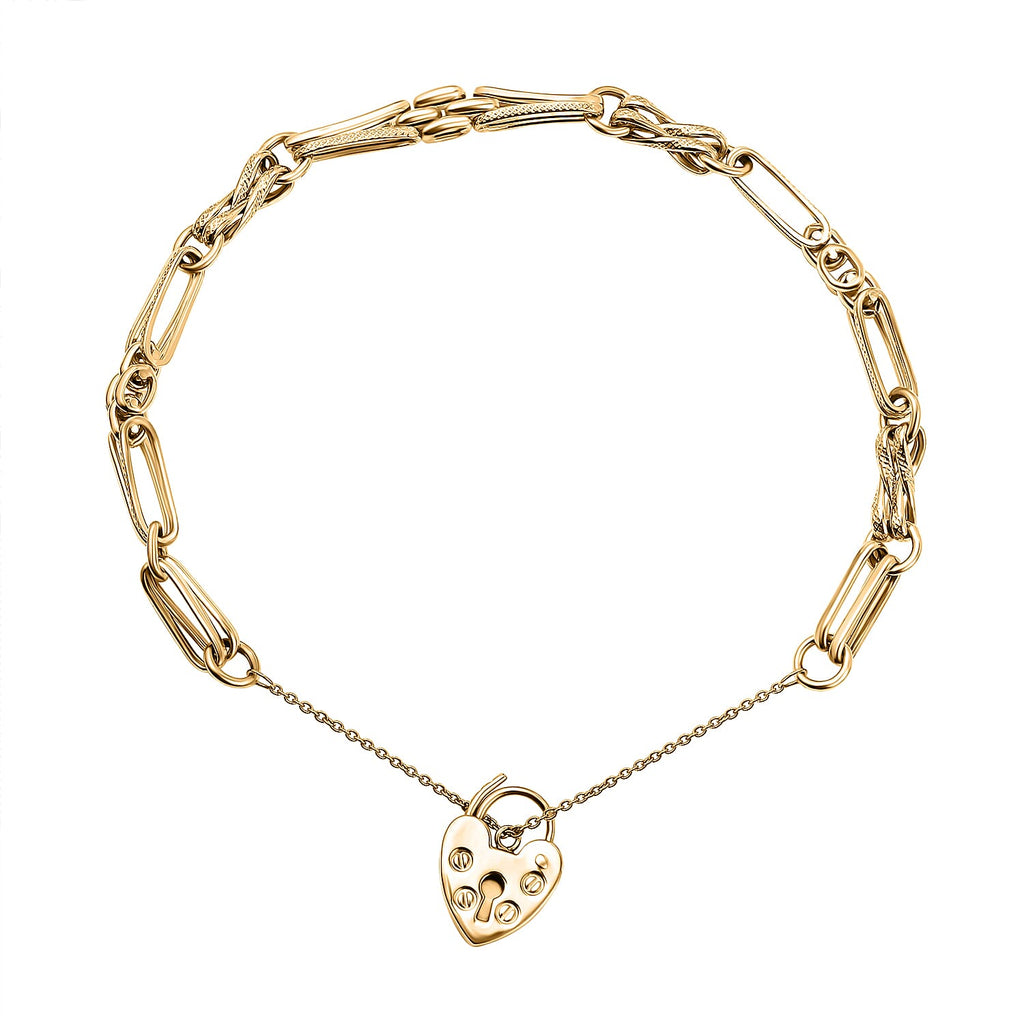 Limited Edition Infinity Collection - 9K Yellow Gold Panther & Diamond Cut Paper Link Bracelet (Size - 7.5) Gold Wt. 6.10 Gms