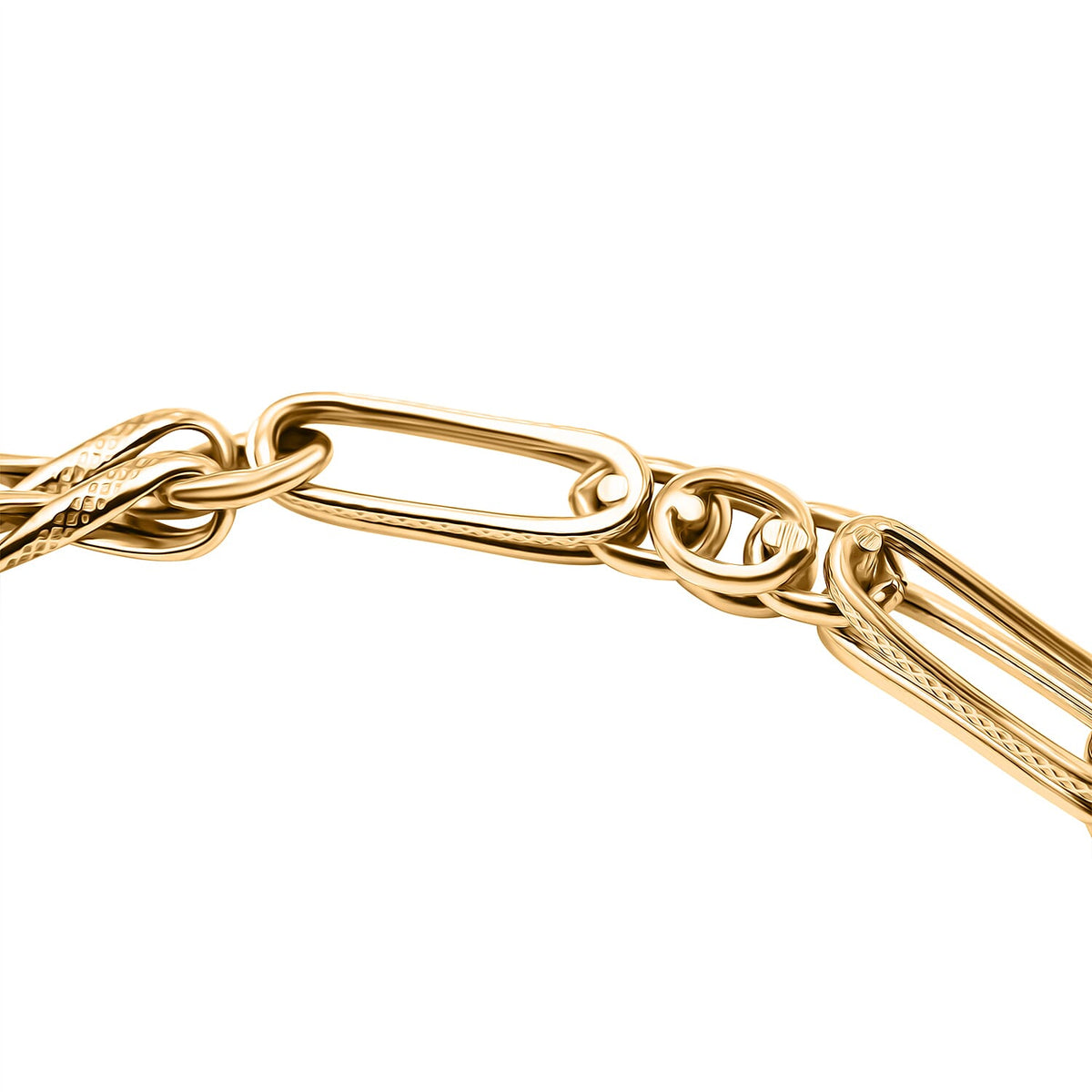 Limited Edition Infinity Collection - 9K Yellow Gold Panther &amp; Diamond Cut Paper Link Bracelet (Size - 7.5) Gold Wt. 6.10 Gms 7779059 3