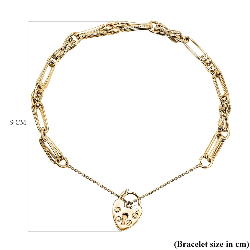 Limited Edition Infinity Collection - 9K Yellow Gold Panther & Diamond Cut Paper Link Bracelet (Size - 7.5) Gold Wt. 6.10 Gms