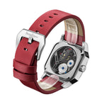 Limited Edition Swan - Edgar Hand Assembled Vortex Tourbillon Automatic Skeleton Dial WR Watch With Red Leather Bracelet