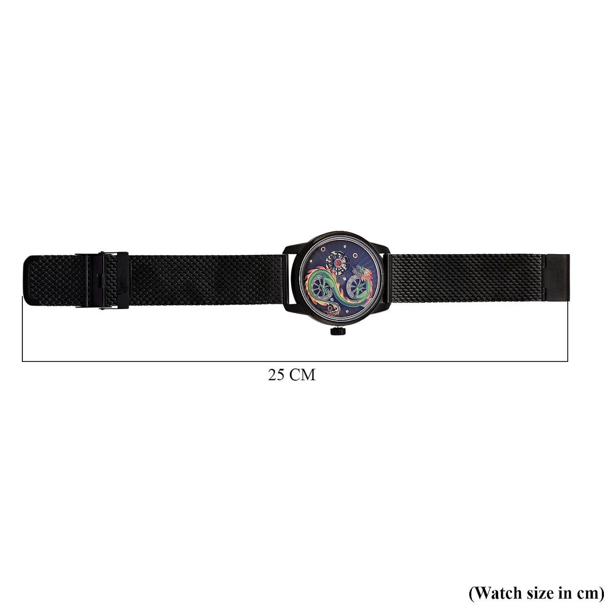 Limited Edition William Hunt London Dragon Watch with Automatic Movt. 5 ATM Water Resistancy, Blue Sapphire Crystal Dial and Adjustable Milanese Strap - Black Neon 8309885 9