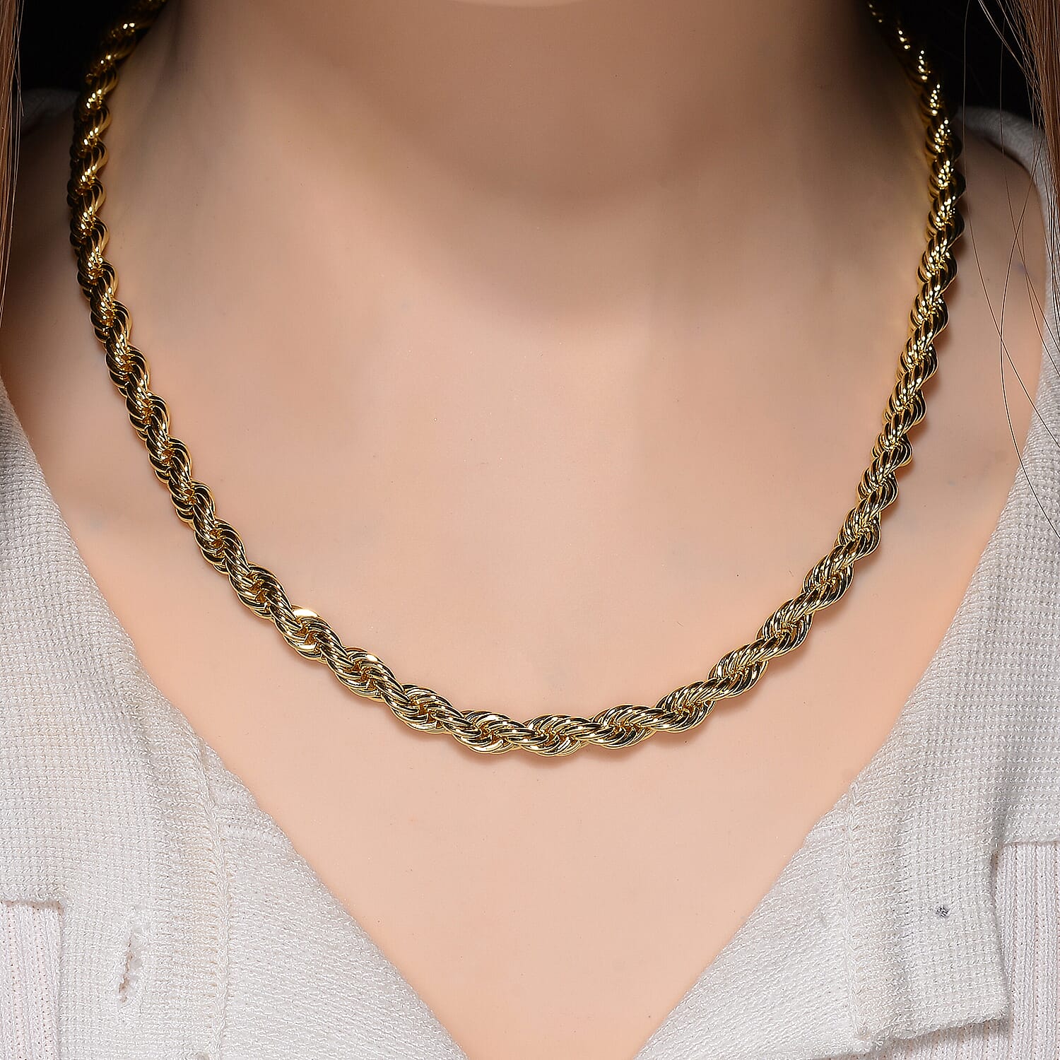 Chunky Rope Necklace (Size 18) in Yellow Gold Plated 8236114 7