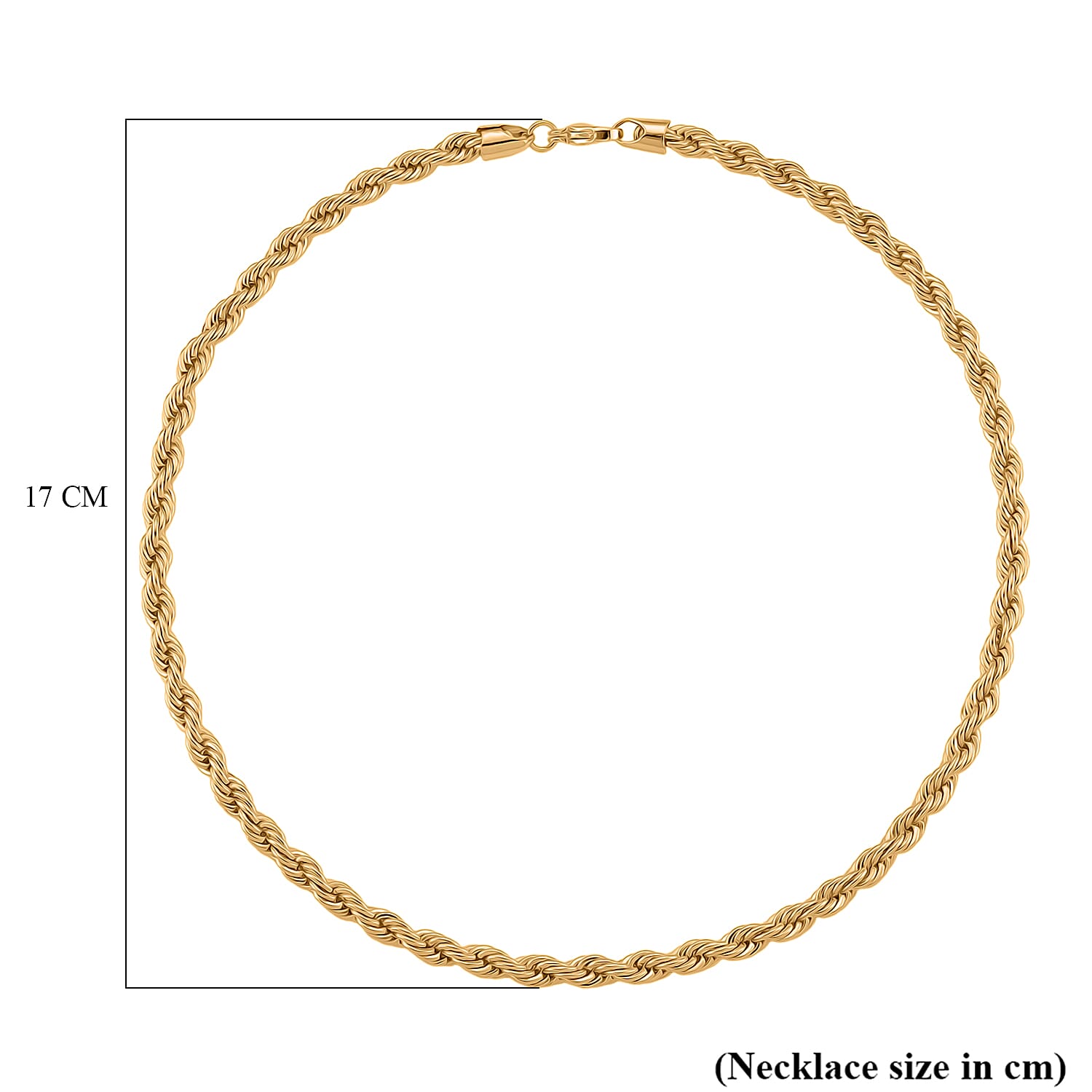 Chunky Rope Necklace (Size 18) in Yellow Gold Plated 8236114 5