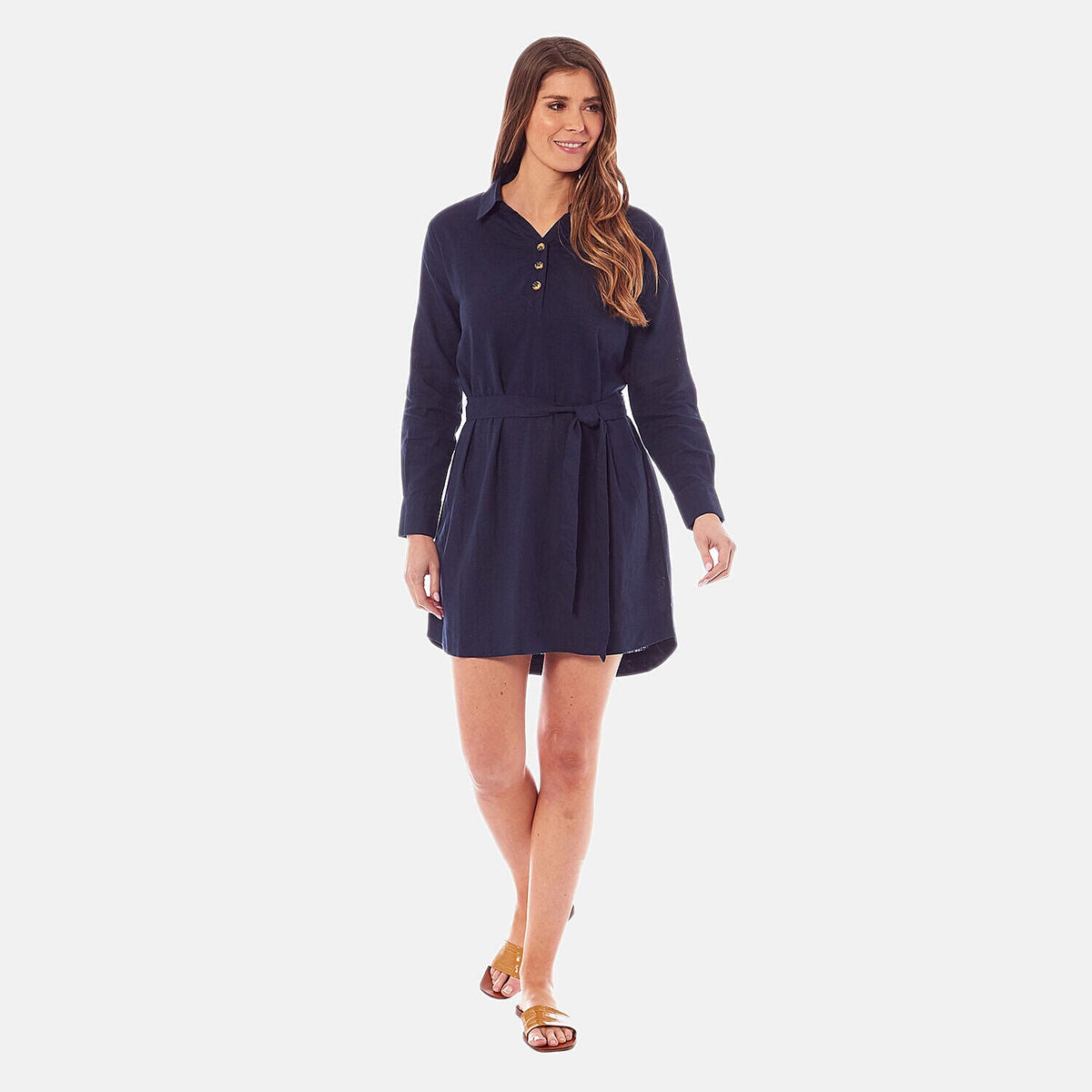 Charlotte West Ladies Three Quarter Button Shirt Linen Dress V32518756 0