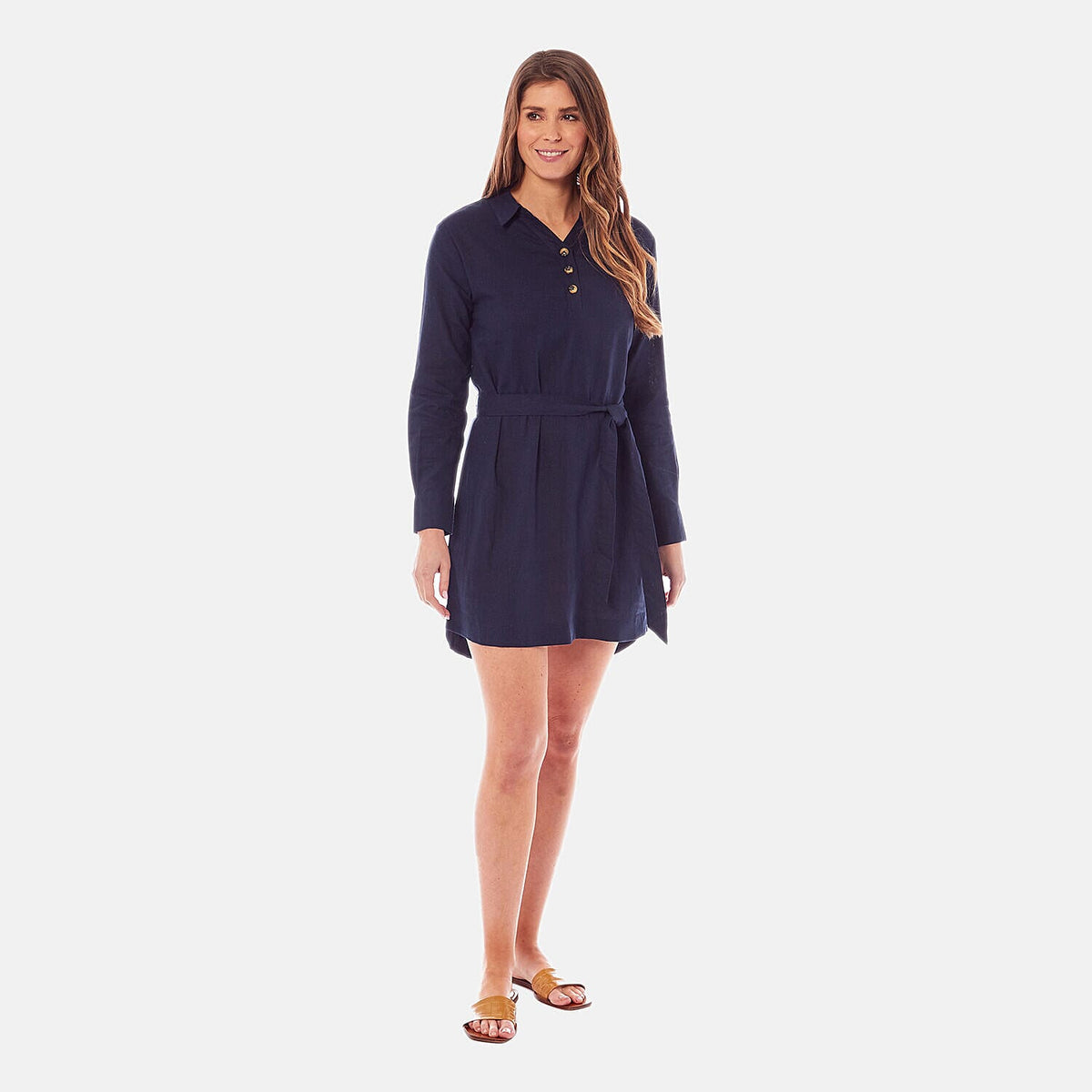 Charlotte West Ladies Three Quarter Button Shirt Linen Dress V32518756 4