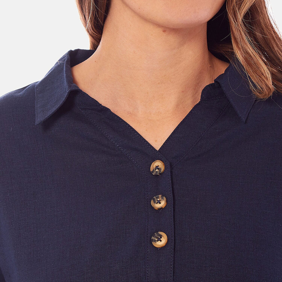 Charlotte West Ladies Three Quarter Button Shirt Linen Dress V32518756 5