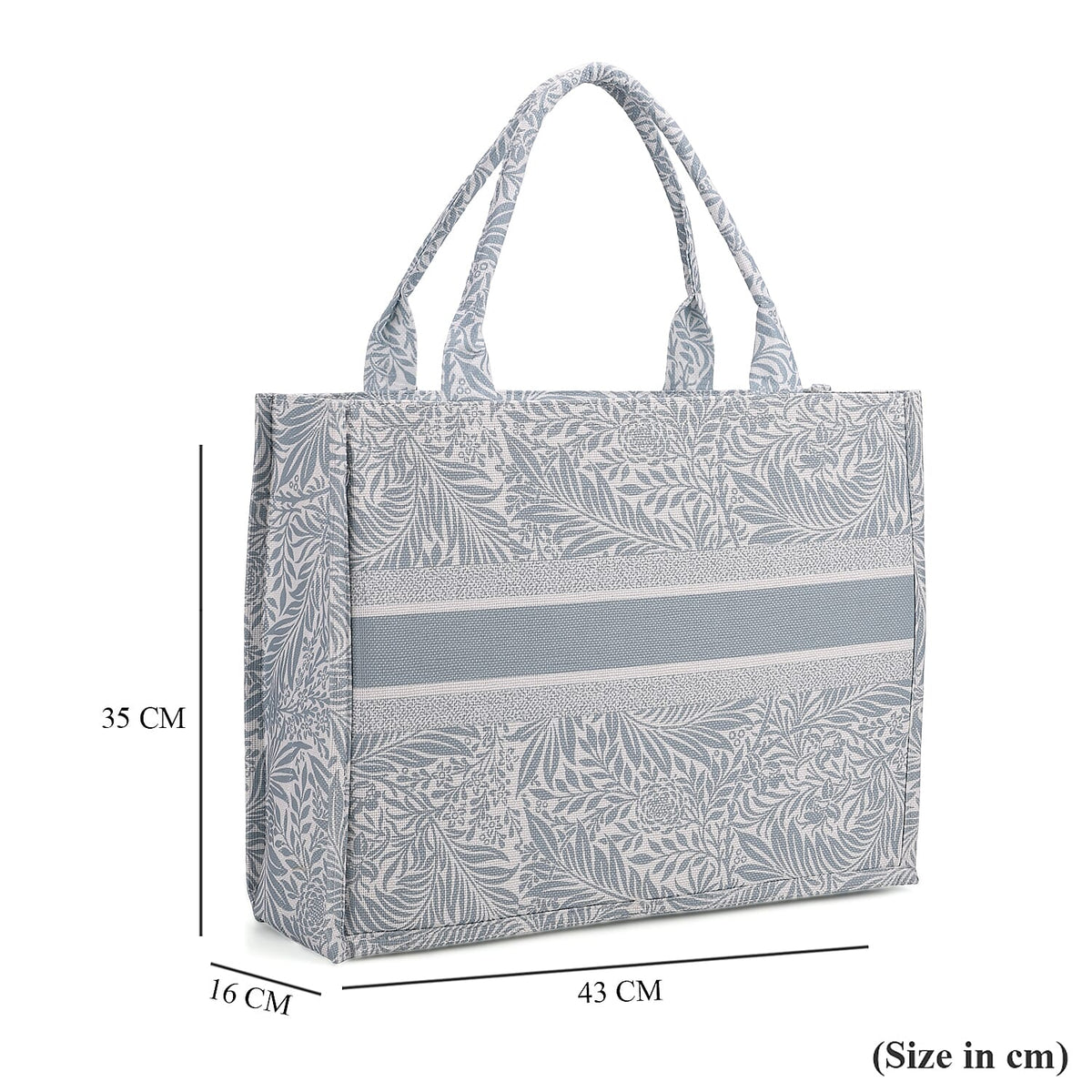 Trendy Leaf Print Linen Tote Bag - Light Green V32582768 14