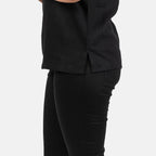 Ladies Crew Neck Linen Top (Size 10) - Black