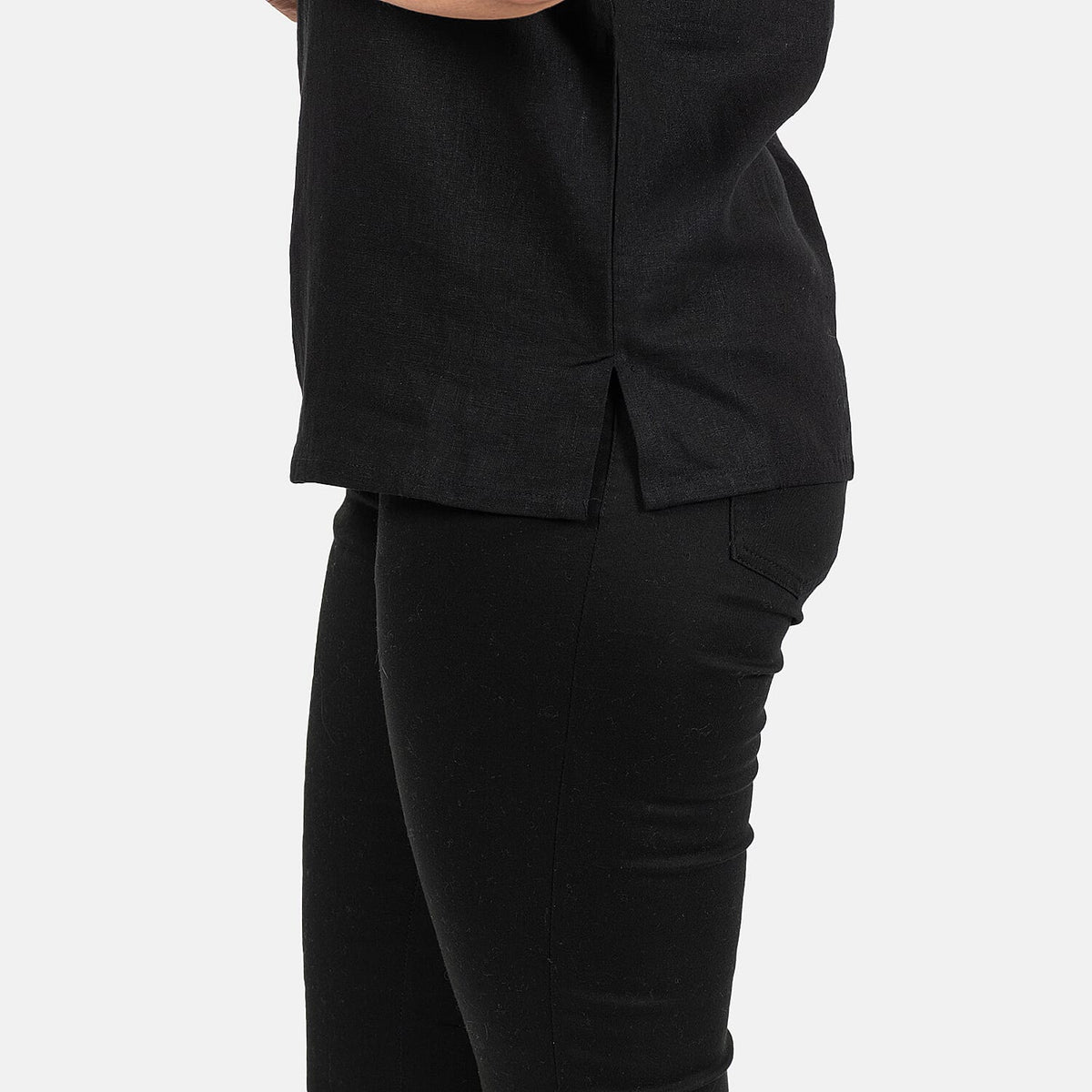 Ladies Crew Neck Linen Top V32627433 4
