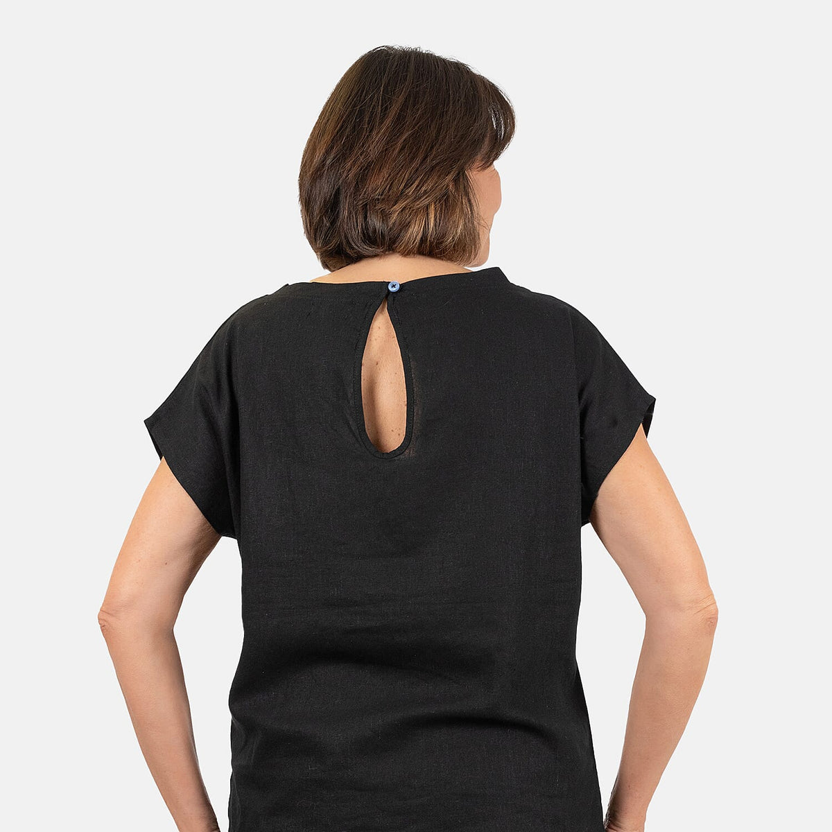 Ladies Crew Neck Linen Top V32627433 5