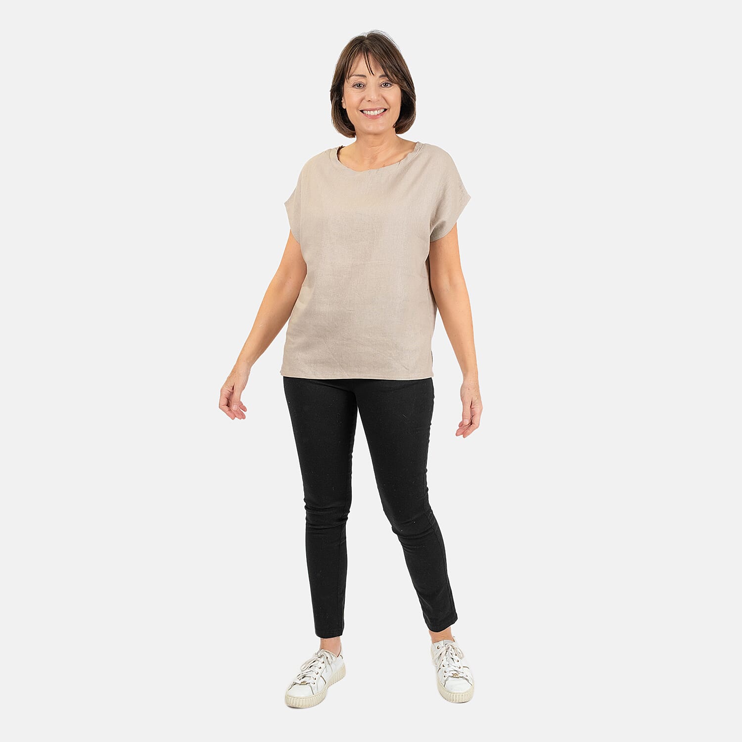 Ladies Crew Neck Linen Top 7565994 0