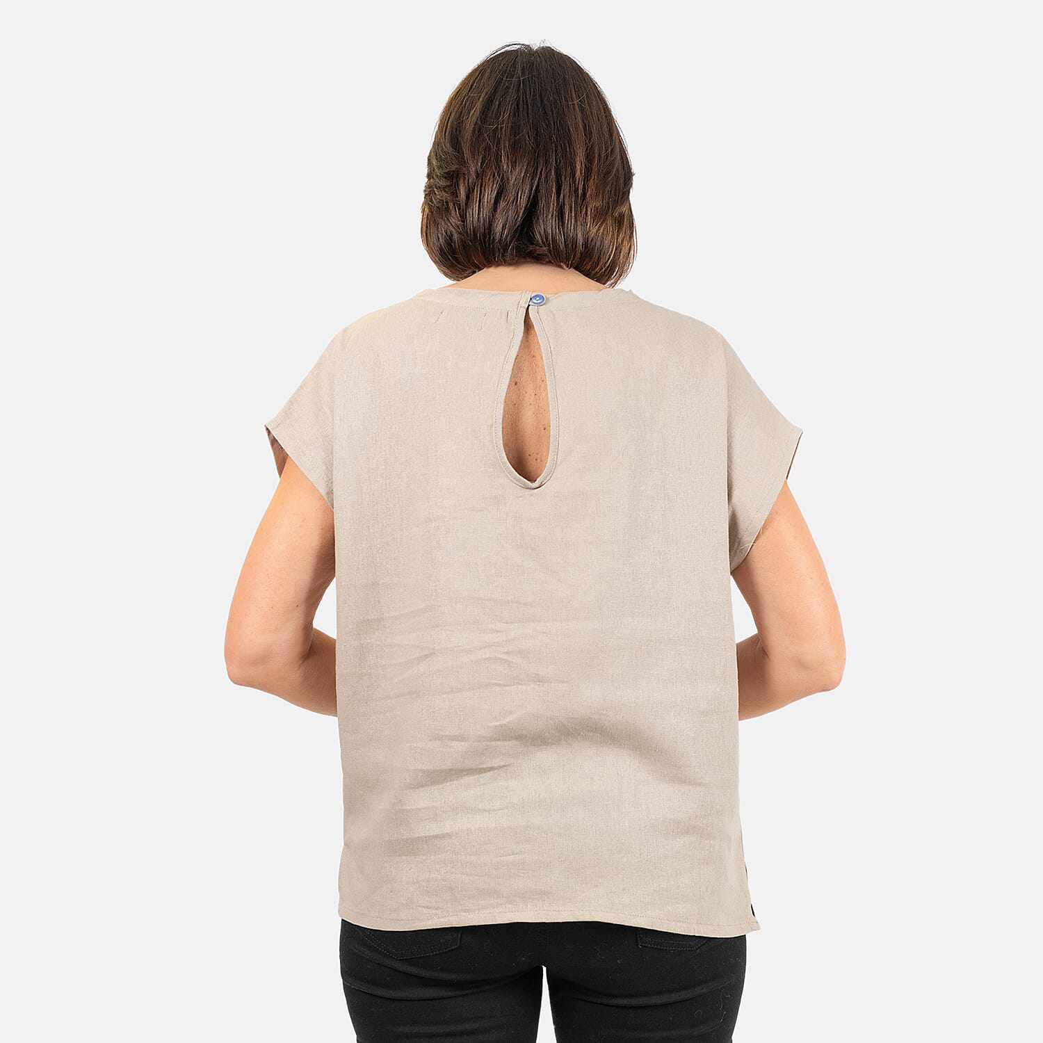 Ladies Crew Neck Linen Top 7565994 1