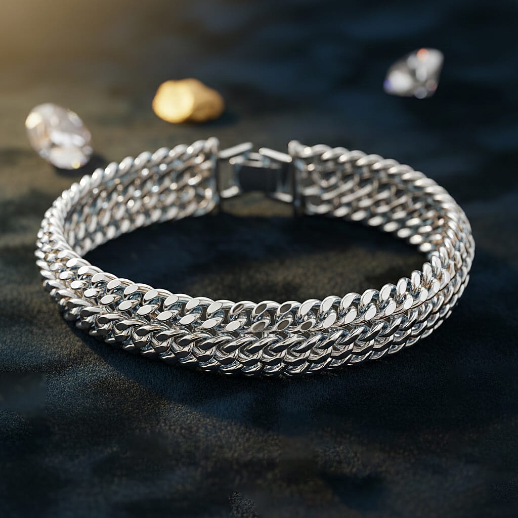 Triple Curb Link Bracelet (Size 7.75) 8273379 2