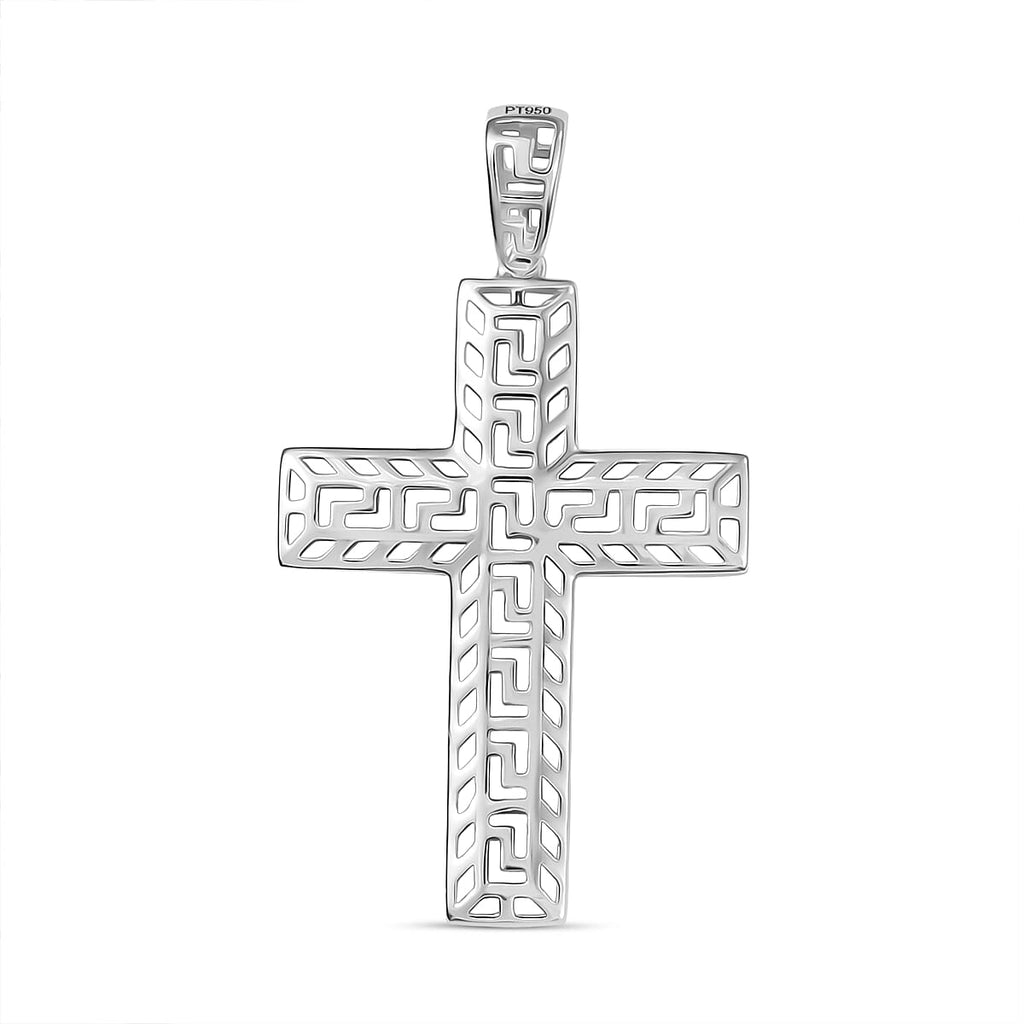 Closeout Deal  - 950 Platinum Cross Pendant, Platinum Wt. 1.70 Gms.