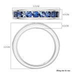 Rhapsody 950 Platinum AAAA Ceylon Sapphire Half Eternity Band Ring 1.40 Ct, Platinum Wt. 7.00 Gms.