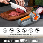 Livmore 6-in-1 Multi-Functional Knife Sharpener - Grey & Orange