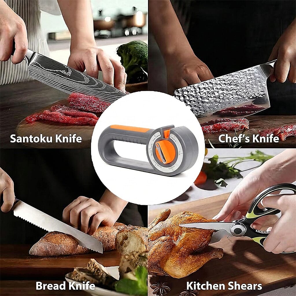 Livmore 6-in-1 Multi-Functional Knife Sharpener - Grey &amp; Orange V32515108 3