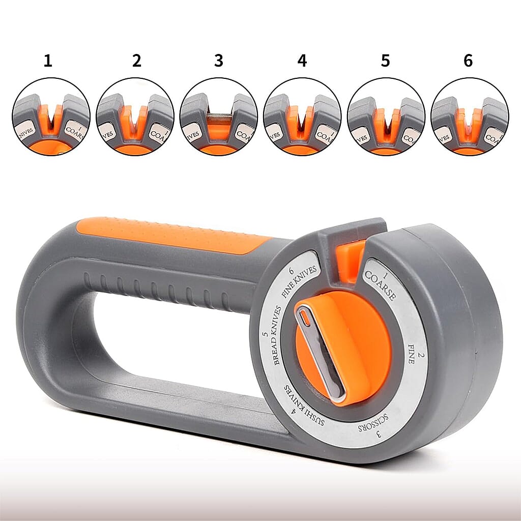 Livmore 6-in-1 Multi-Functional Knife Sharpener - Grey &amp; Orange V32515108 4