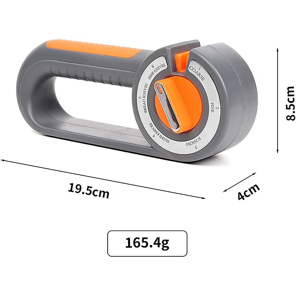 Livmore 6-in-1 Multi-Functional Knife Sharpener - Grey &amp; Orange V32515108 6