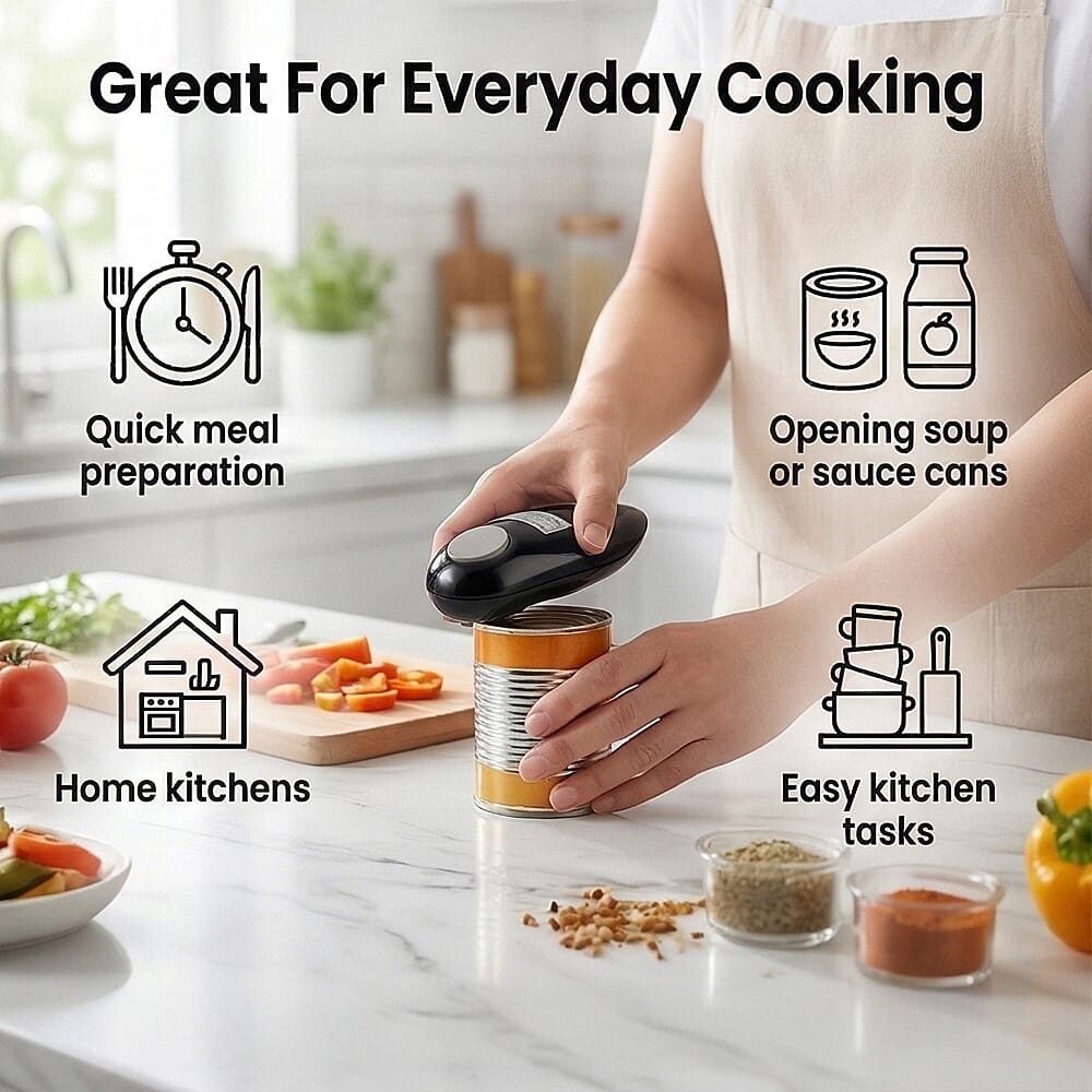 Livmore Automatic Can Opener - Battery Operated (2 x AA not inc) - Black 8363451 4