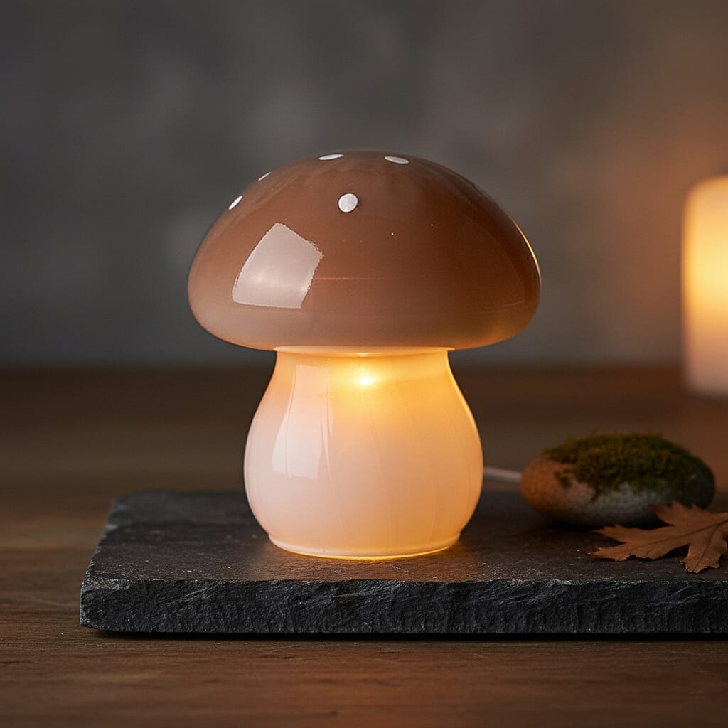Livmore Glass Mushroom LED Lamp - Brown 8201789 2