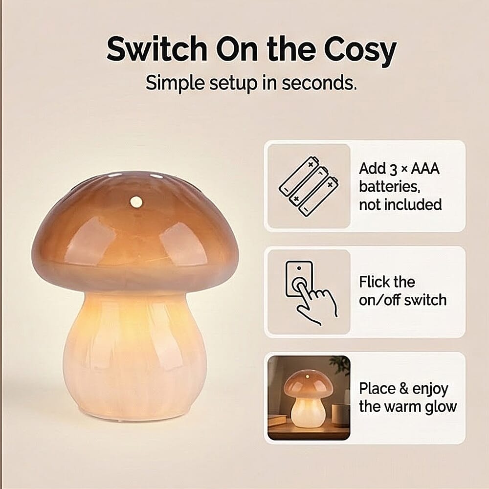 Livmore Glass Mushroom LED Lamp - Brown V32364081 4