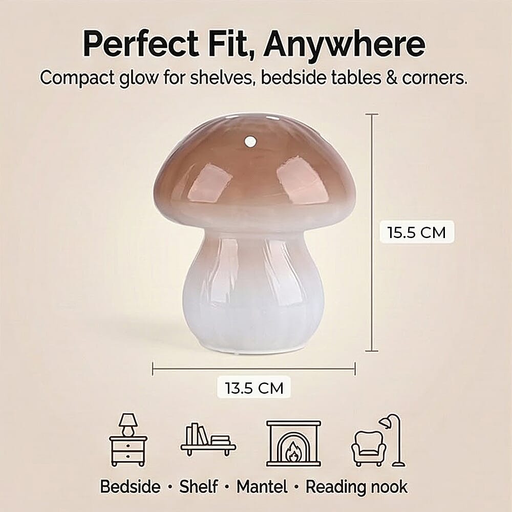 Livmore Glass Mushroom LED Lamp - Brown 8201789 6