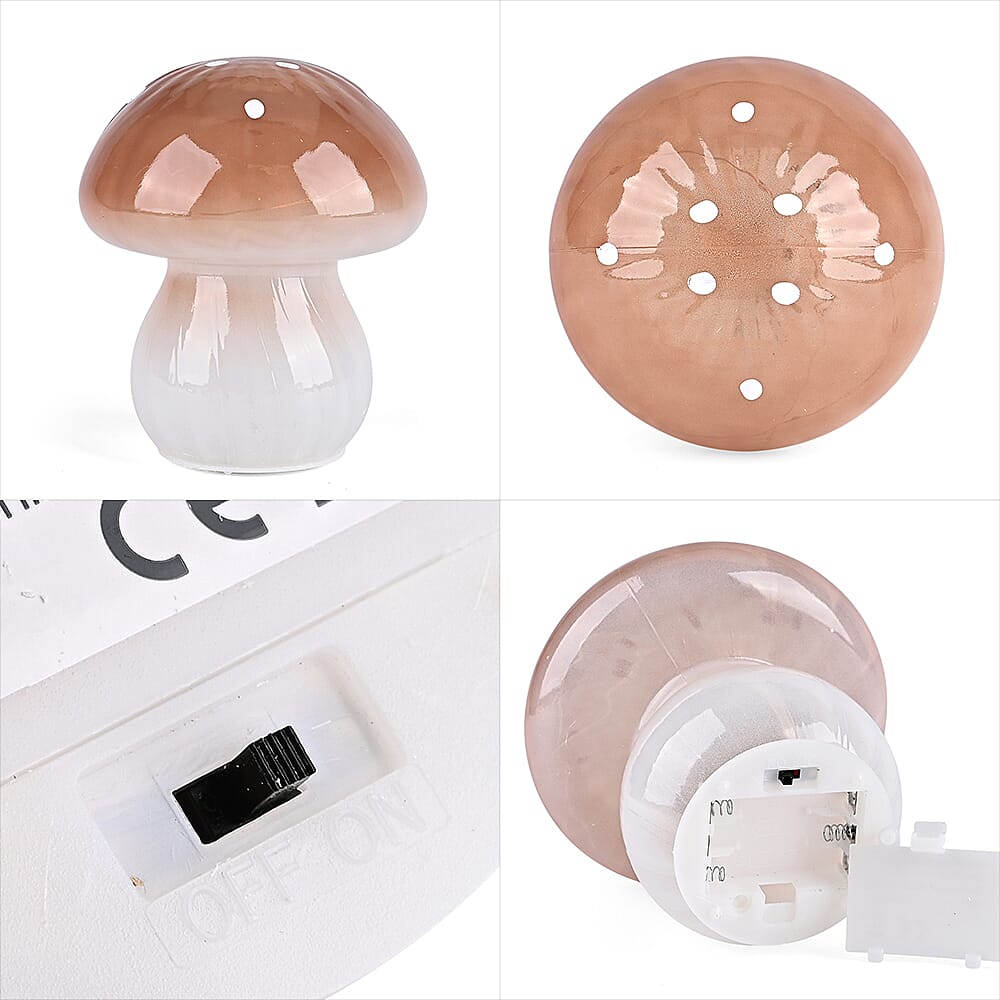 Livmore Glass Mushroom LED Lamp - Brown 8201789 7