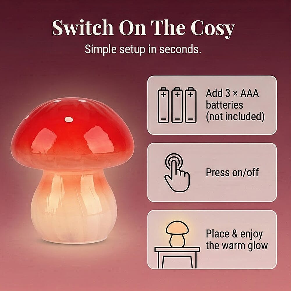 Livmore Glass Mushroom LED Lamp - Red V32733365 5