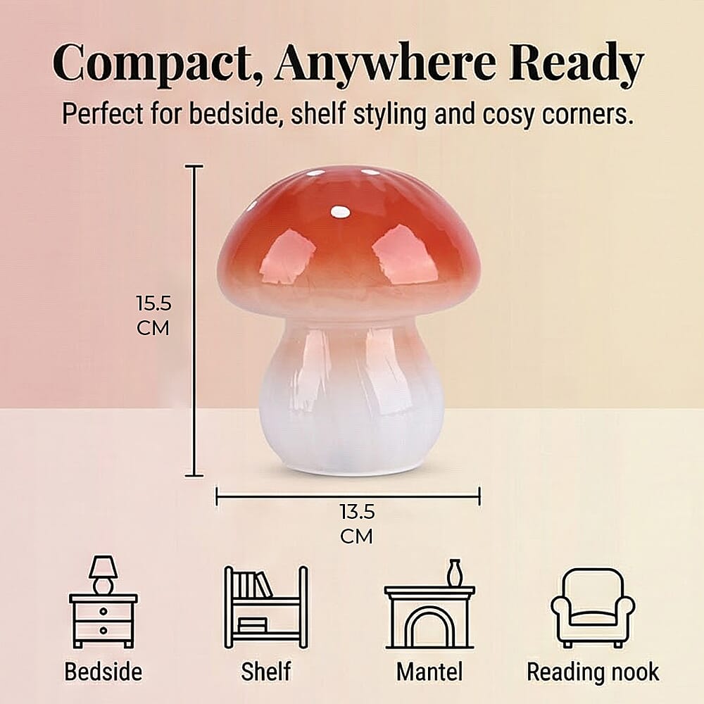 Livmore Glass Mushroom LED Lamp - Red V32733365 6