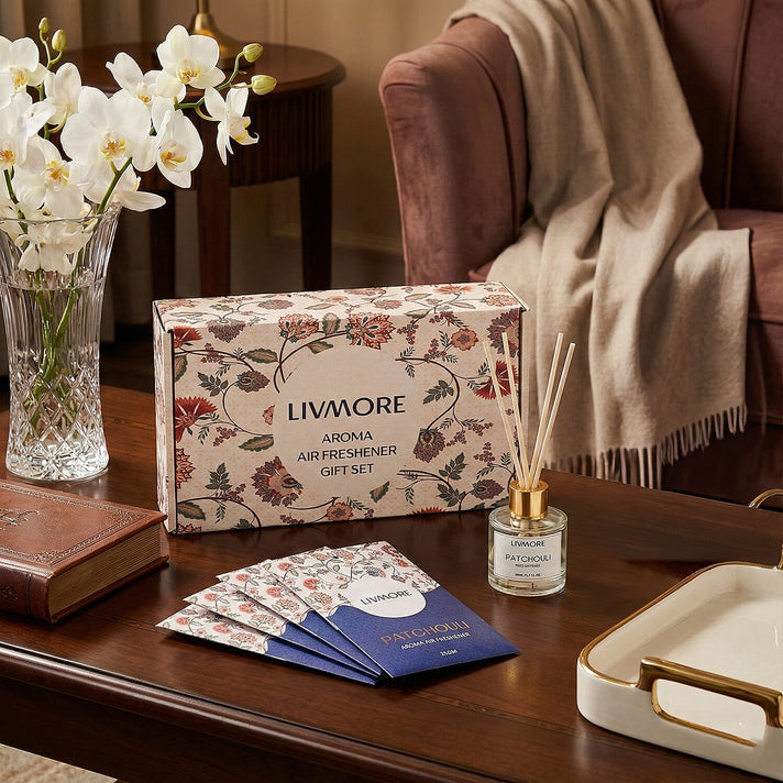Livmore Patchouli Home Fragrance Set -  Contains 50ml Reed Diffuser with 4 Reed Sticks and 6 Fragrance Sachets V32369732 2