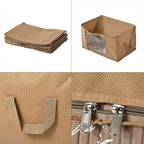 Livmore Set of 5 Non-Woven Fabric Storage Bags with Clear Window (34 x 60 x 42 cm) - Sand