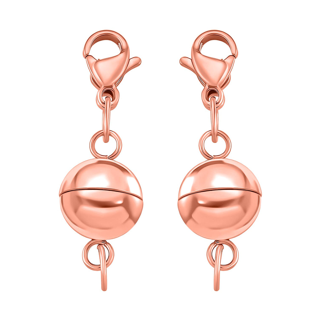 Set of 2 Magnetic Claps With Lobster Clasp in Rose Gold Overlay