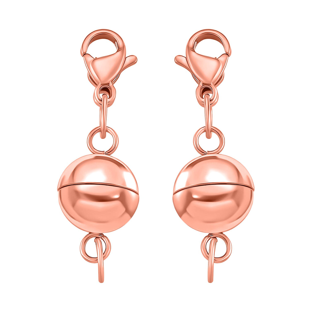 Set of 2 Magnetic Claps With Lobster Clasp in Rose Gold Overlay 4396256 0